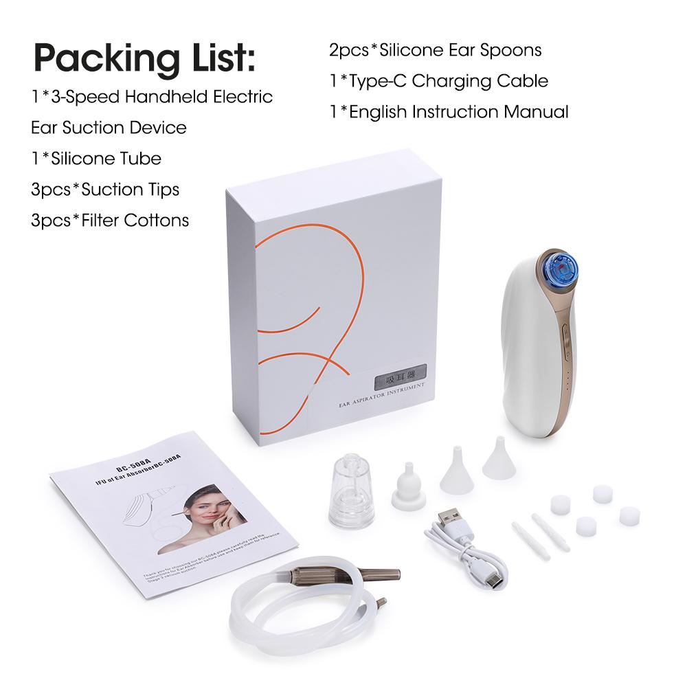 Ear Wax Vacuum Removal Tool Electric Sucker Nasal Aspirator Ear Cleaner for Adults and Kids Ears Nose for Swimming Ear Infection