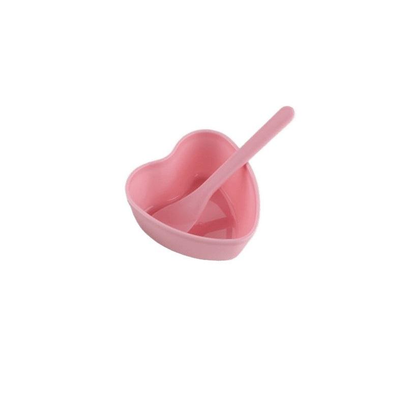 6/12 Pcs Heart Shaped Facial Mask Mixing Bowl With Scraper Plastic Diy Skin Care Tool, Suitable For Family And Salon