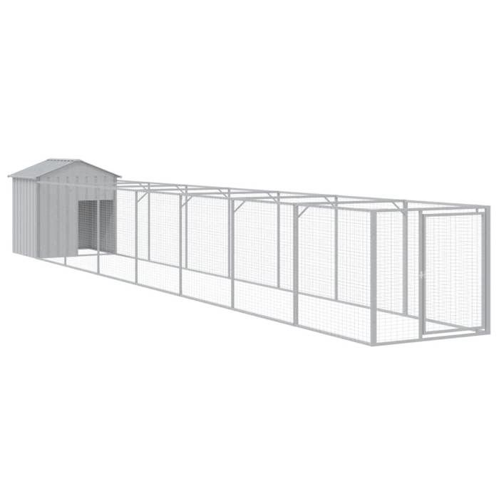 VidaXL Niche pour chien avec toit gris clair acier galvanisé, cage pour chien, abri pour chien, maison pour animaux, cages 3189066
