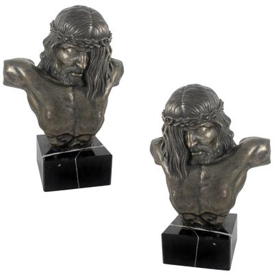 Jesus - Jesus-Statuette, Büste auf Steinsockel,-Skulptur