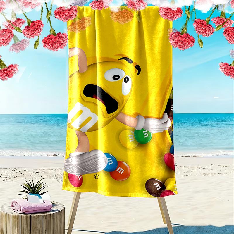 M&M's Print Beach Towel, Large Soft Quick Dry Towel for Beach Camping Swimming