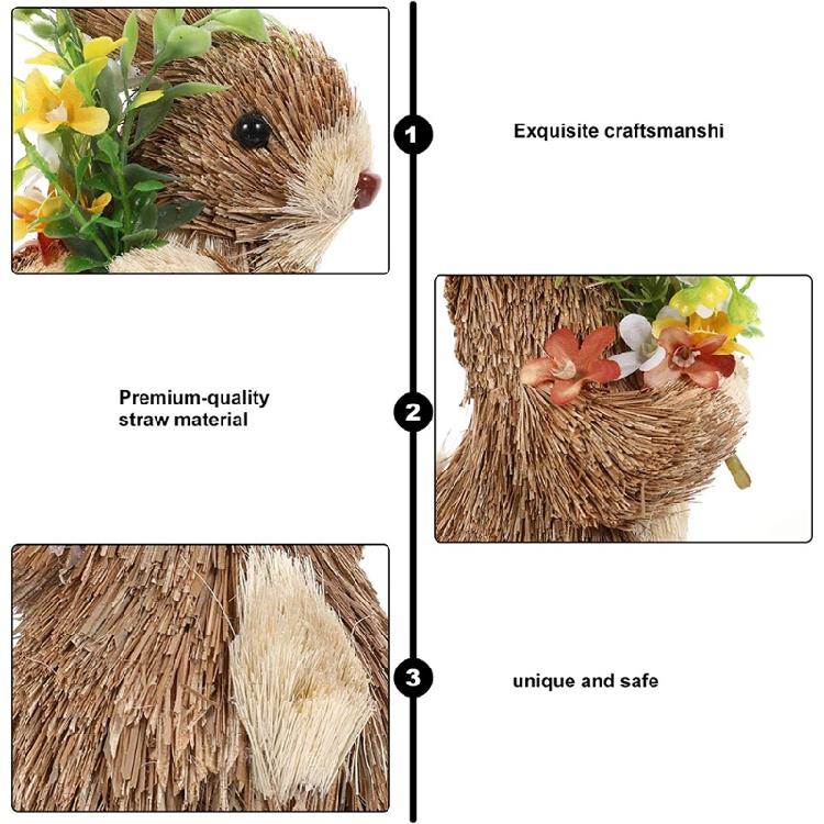Handgefertigte Strohhasen Dekorationen Perfekt für Osterfeier Frühling Heimdekorationen Auslage