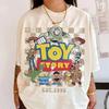Pixar Toy Story Retro Group Graphic Tee Unisexs Oversized Vintage Tshirt Classic Cartoon Character Print Short Sleeve