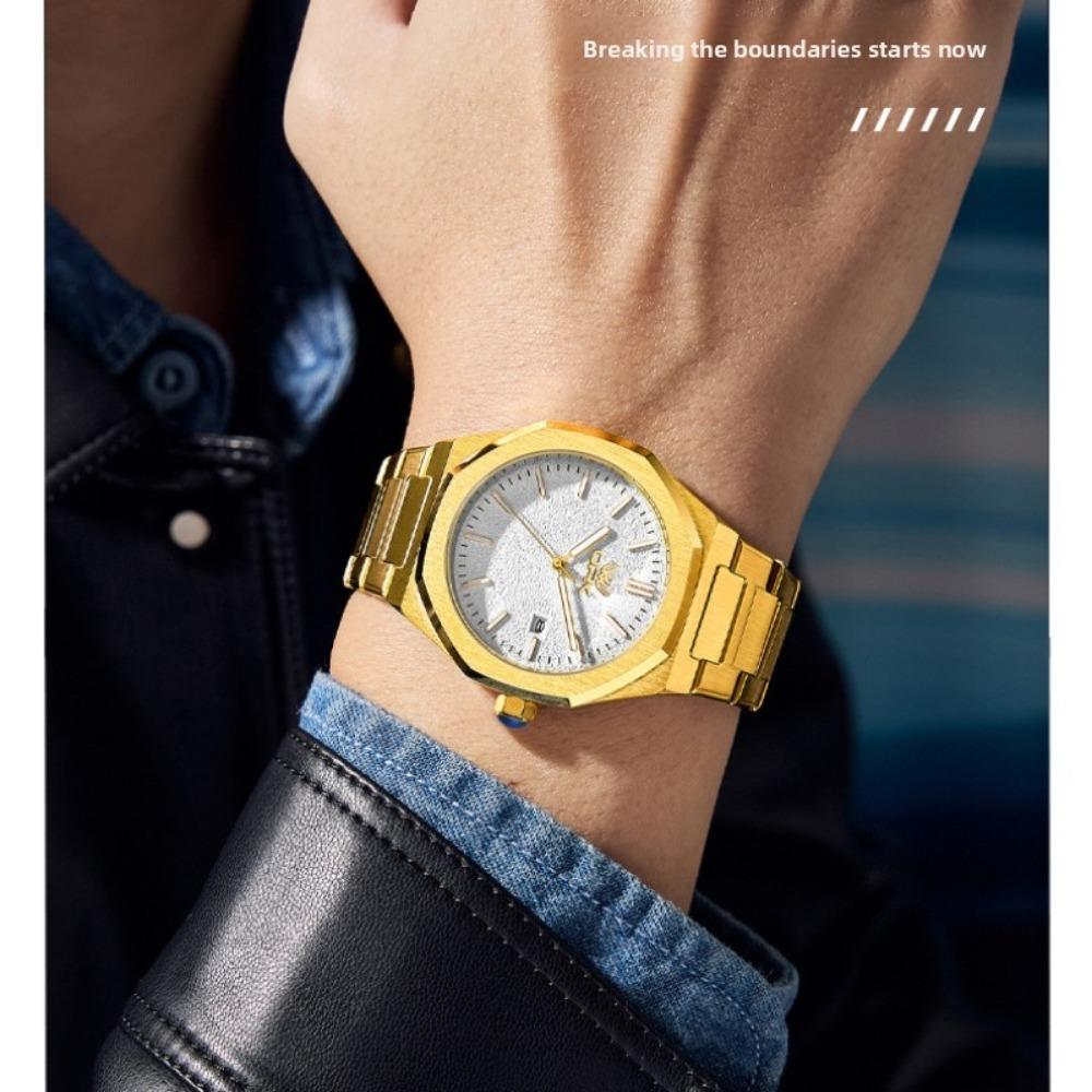 OPK Watch Octagonal Steel Belt Men's Watch Single Calendar Luminous Quartz Watch