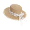 Sweet bow straw hat summer seaside vacation sun hat big brim straw visor children