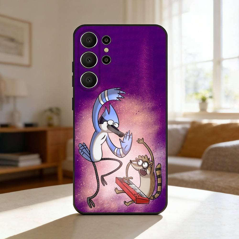 R-RegularES Cute Show Phone Case For Samsung S26,S25,24,23,22,30,21,10,9,Ultra,Plus,Lite,FE Soft Black Case Samsung S25