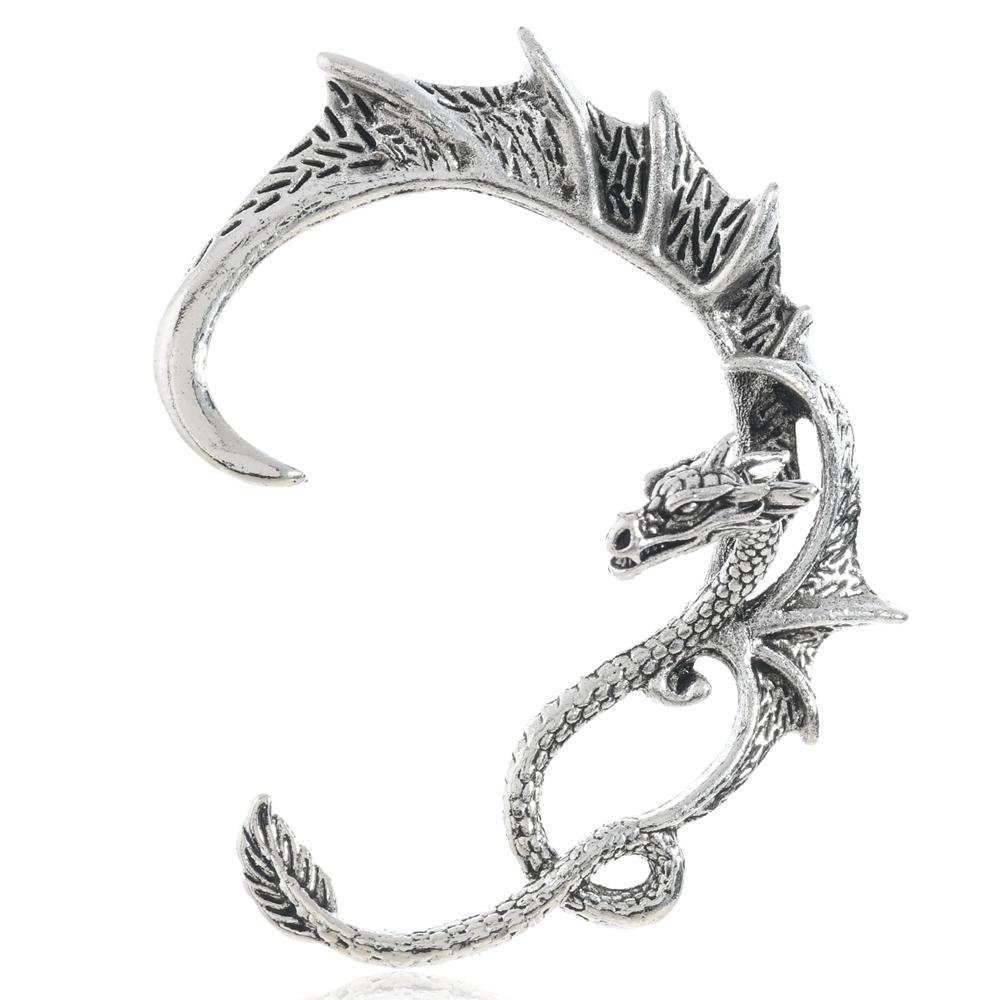 Gothic Punk Dragon Shape Earrings 2024 Trend New Design Vintage Alloy Flying Dragon Ear Cuffs For Women Party Accessories
