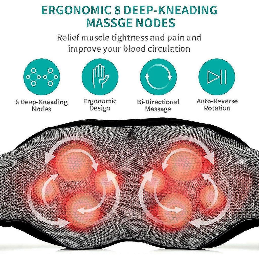 2026 Shiatsu Nacken- und Rückenmassagegerät mit beruhigender Wärme Elektrisches Tiefengewebs-3D-Knetmassagekissen für Schulter, Bein, Körper SZRH A-F