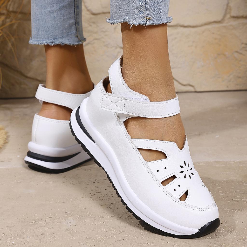 Round Toe Shoes Clogs Platform Female Footwear Low Heels Large Size Women Casual Sneaker Creepers Dress Breathable Big Size Summ