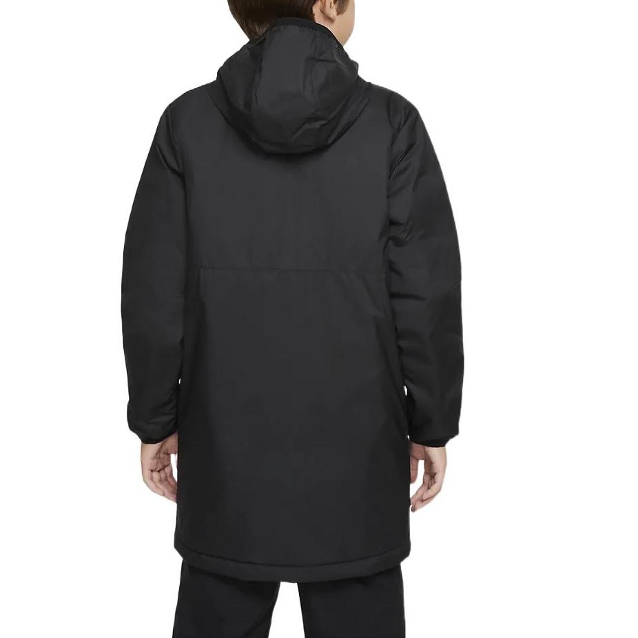Nike Jacke Lässig Kapuze Reißverschluss Aufgesetzte Tasche Logoprint Kinderjacken Schwarz CW6158-010