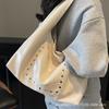 European and American Retro Rivet Locomotive Bag Single Shoulder Underarm Bag Fashionable Versatile Large Capacity Portable Tote Bag