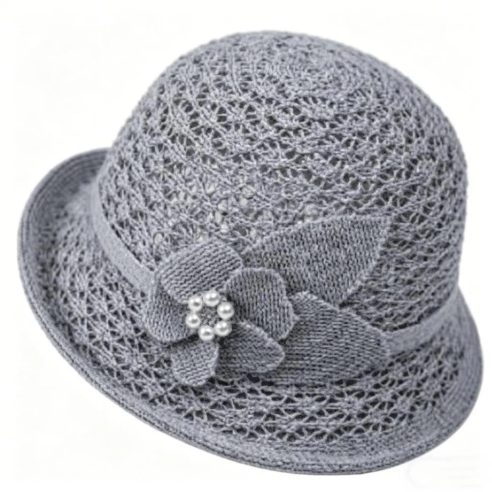 Elegant Hollowed-Out Sun Hat Adjustable Short-Brimmed Style Mother Flower Bucket Hat Breathable Lightweight Fisherman Hat