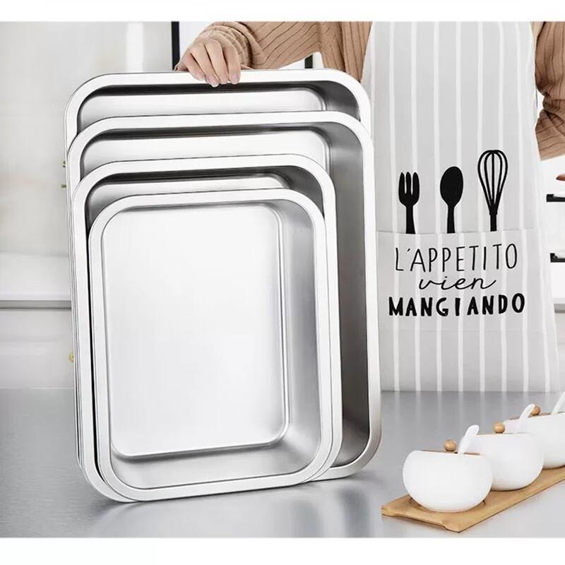 304 Stainless Steel Deep Rectangular Food Pan with Lid