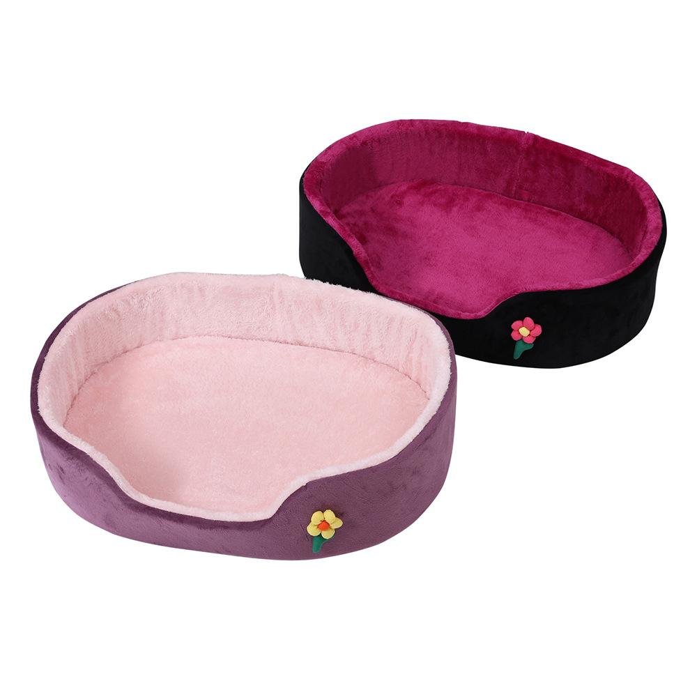 Semi-Enclosed Pink Pet Bed Keeps Warm and Deep Sleeping Super Soft Cave Style Sheltered Sleeping Quarters for Small Animals