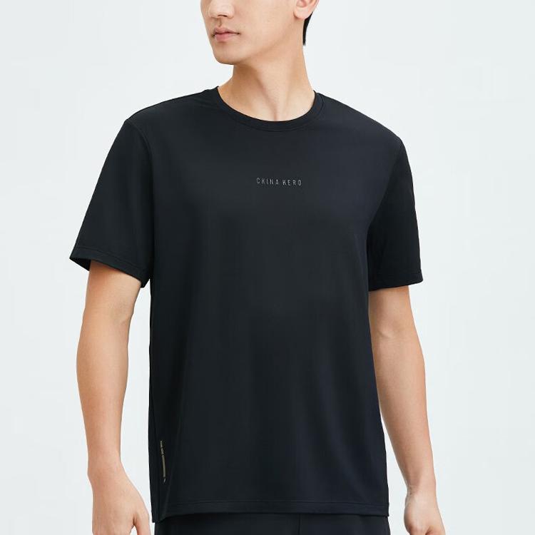 Anta Training Series Logo Letter Short Sleeve T-Shirt Men Tops Basic-Black 152337146-2