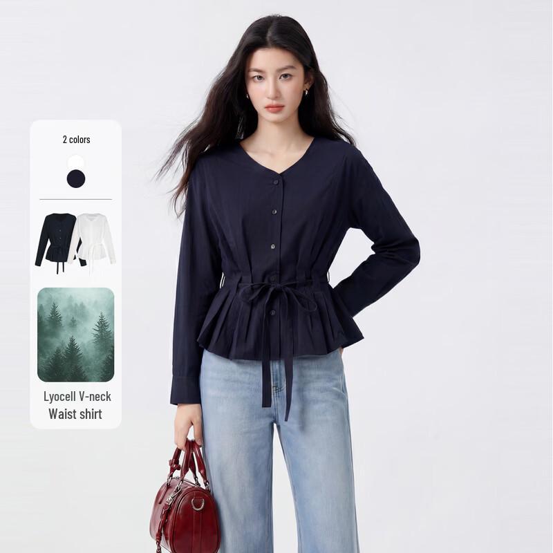 FivePlus Women s Lyocell Blend V-Neck Blouse L