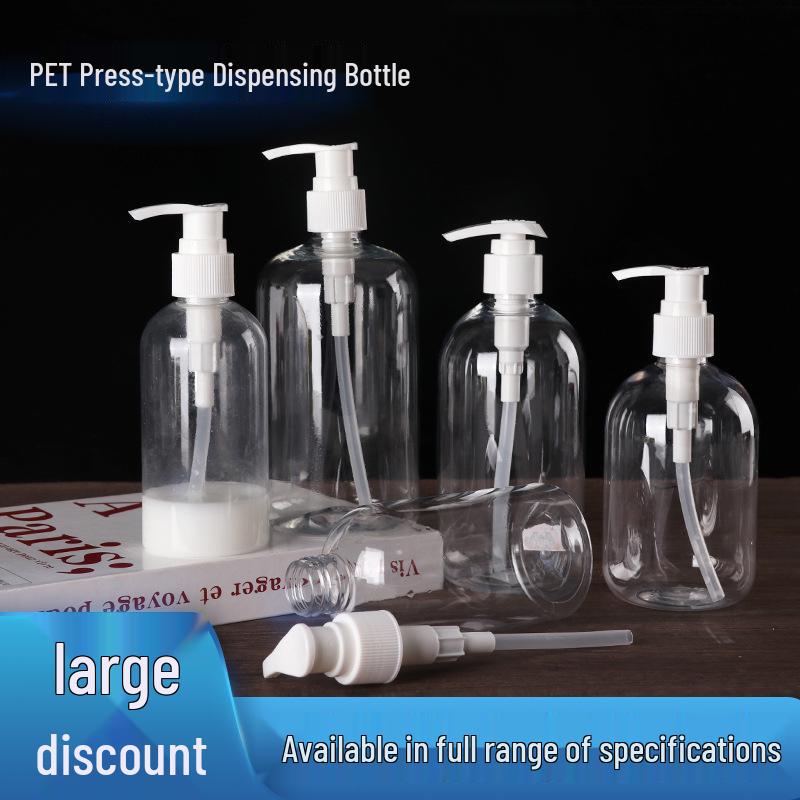 

In Stock: 500ml Short Fat PET Transparent Plastic Bottle with Lotion Pump for Hand Sanitizer or Cosmetics 200ml
