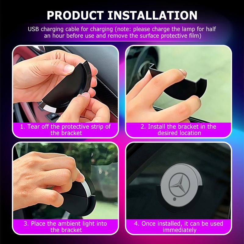 Car Triangle Window Ambient Light Intelligent Sensing Gradient Decorative Light For Benz AMG Exclusive W204 W222 W205 W203 W213 ZL9