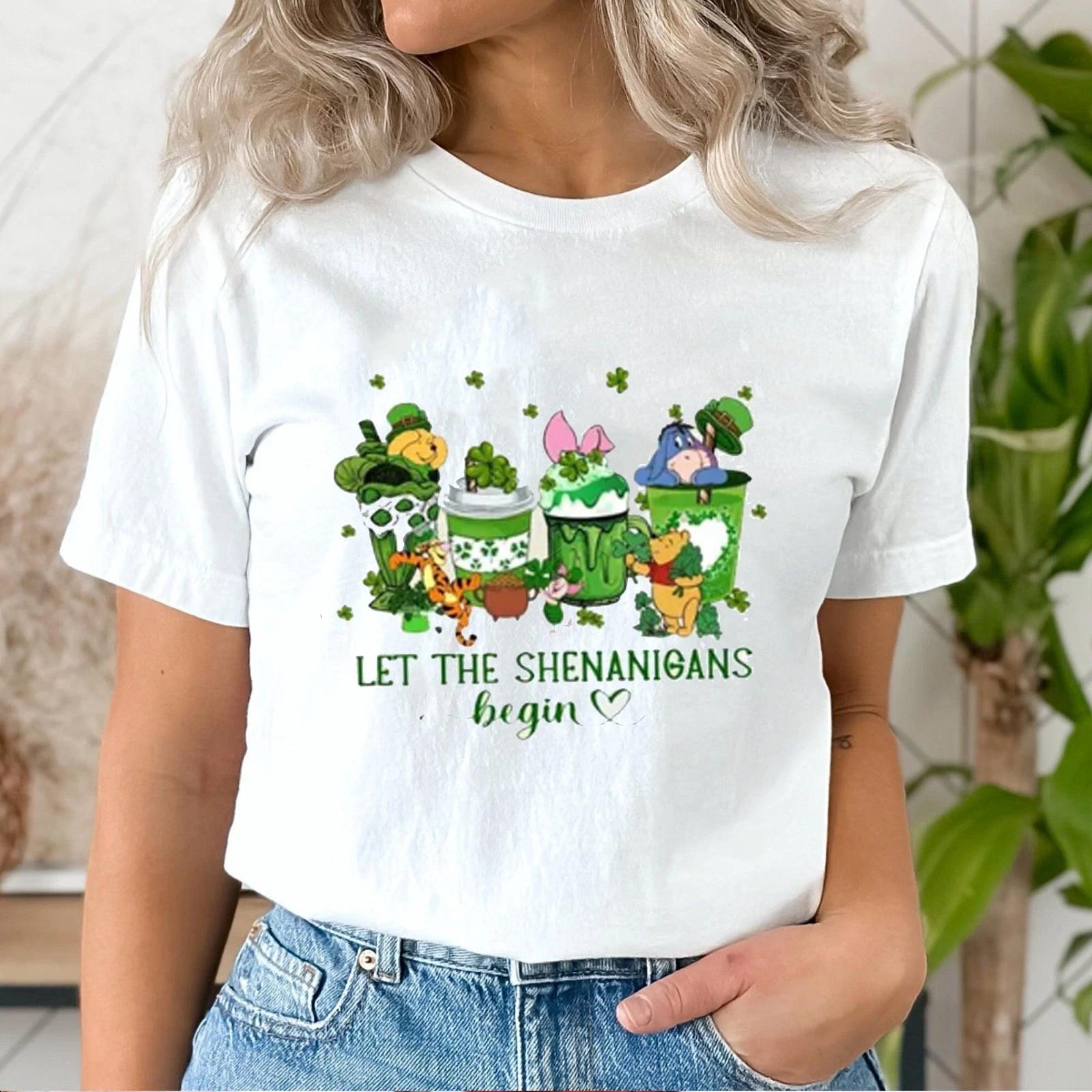 Winnie the Pooh Patrick s Day Shirt, Let The Shenanigans Begins Tee, Lucky Gift 2XL