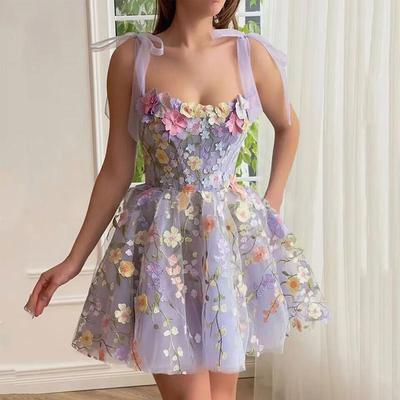 2025 Women's Fashion Floral Embroidered Sexy Suspender Dress