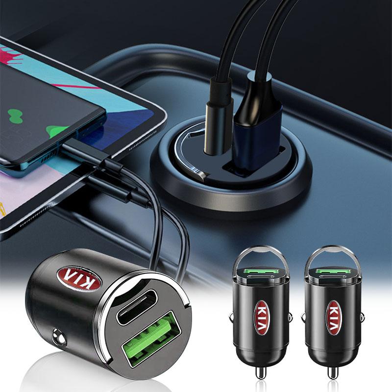 Acessórios para Carro 1 Peça Carregador de Carro Adaptador de Carregamento Rápido Tipo-C USB Para Kia Rio Ceed Sportage Cerato Soul Sorento K2 K5 Flip