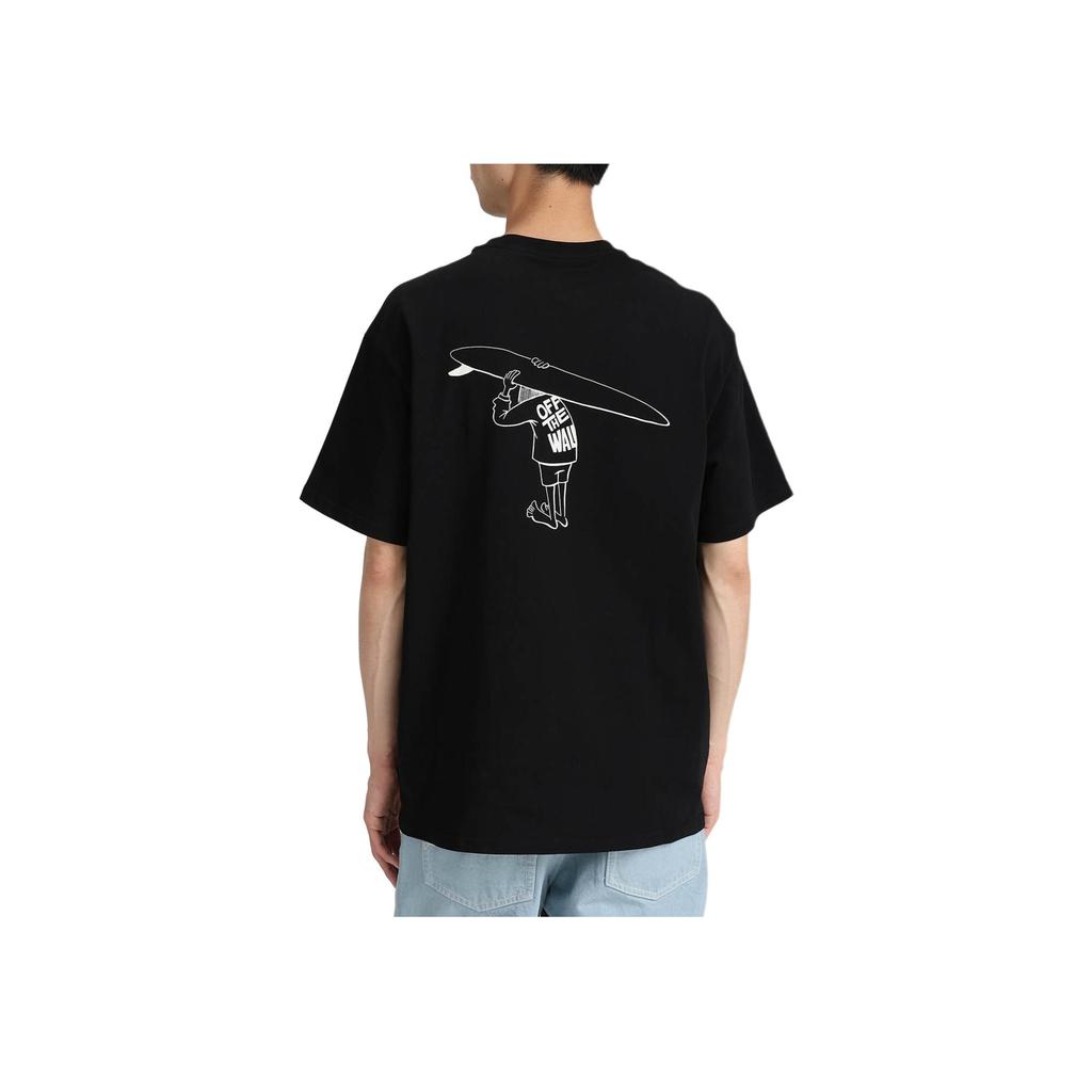 Vans X Hanai Surf Artist Collection Back Logo Print Comfortable Versatile Trendy Soft Short Sleeve T-Shirt Unisex Tops VN000R61BLK1