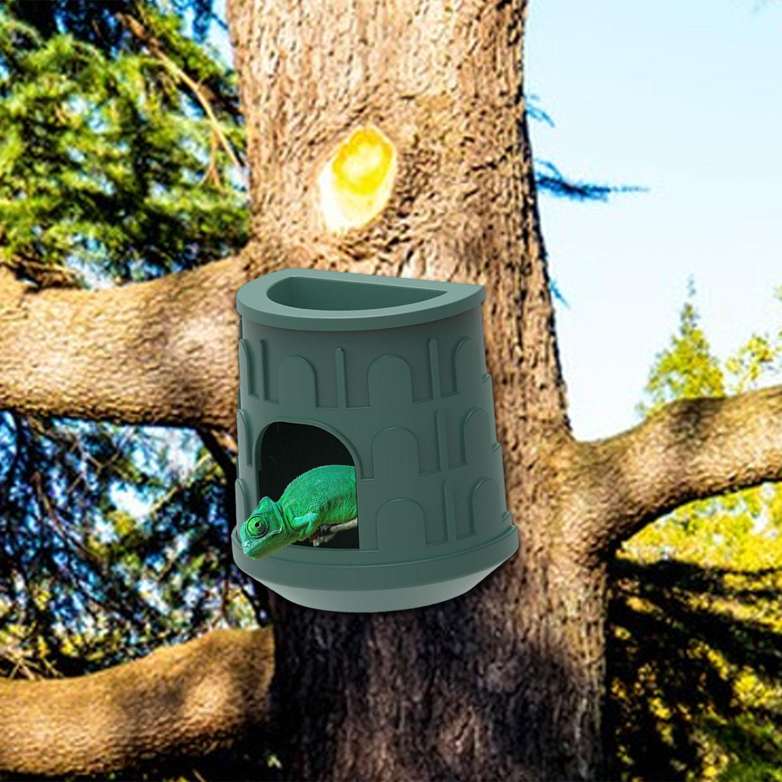 

Reptile Cave Bath Cage Accessories Hideaway Hides Pets Hut Amphibians Hideout House for Spider Snake зелений