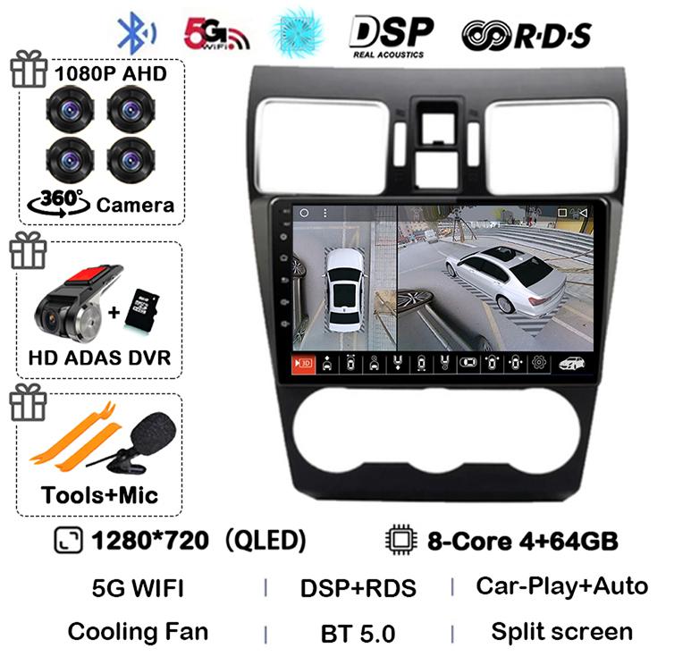 Android 14 Carplay Auto WIFI+4G Car Radio For Subaru WRX Forester 4 SJ 2016-2022 Multimedia Video Player Stereo GPS Head Unit BT