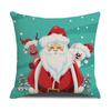 Christmas Pillow Cover Christmas Pillow Linen Cartoon Print Holiday Home Bed Cushion Cover
