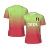 HBESTY  Fashion Peru Flag Graphic Football T Shirts  Trend 3D National Emblem Printed Sports T-shirts