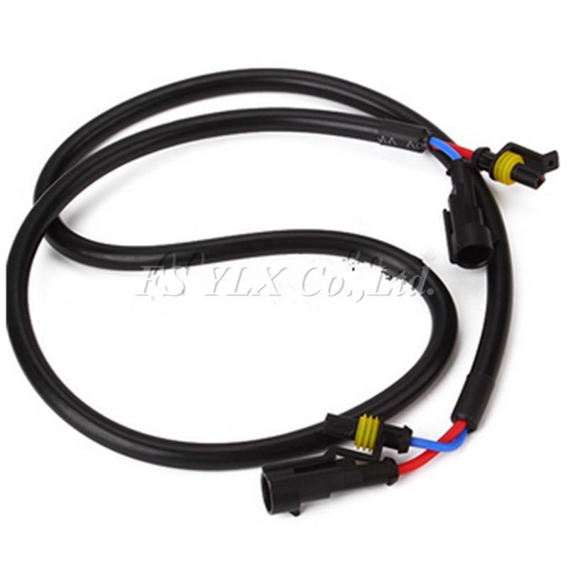 FSYLX 2pcs 100CM 1M HID Xenon Ballast Extension Wire Cable 35W 55W 75W 100W HID extension cable for h1 h3 h4 h7 h8