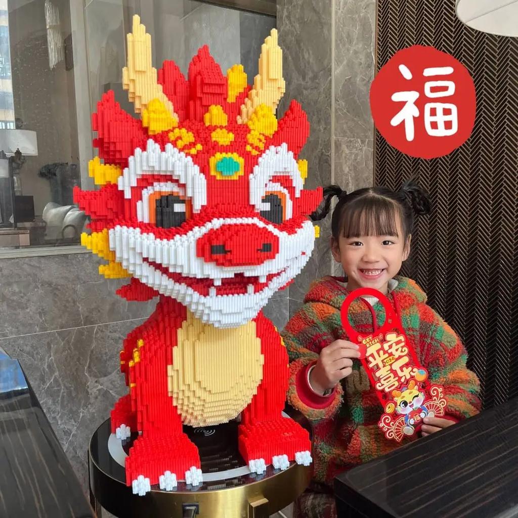 30CM Jucării DIY pentru Copii Mini Dragon Desen Animat Blocuri de Construcție Bloc Luminos Micro Cărămizi Cadou de Crăciun Zi de Naștere