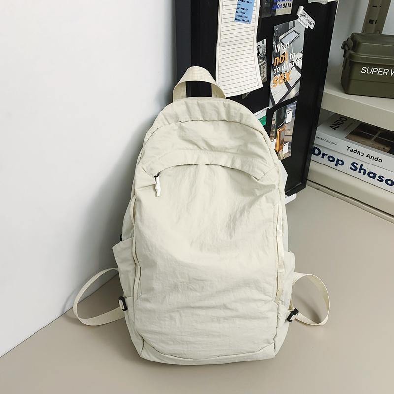Solid Color Student Schoolbag Men Travel Bag Women's Small Backpack