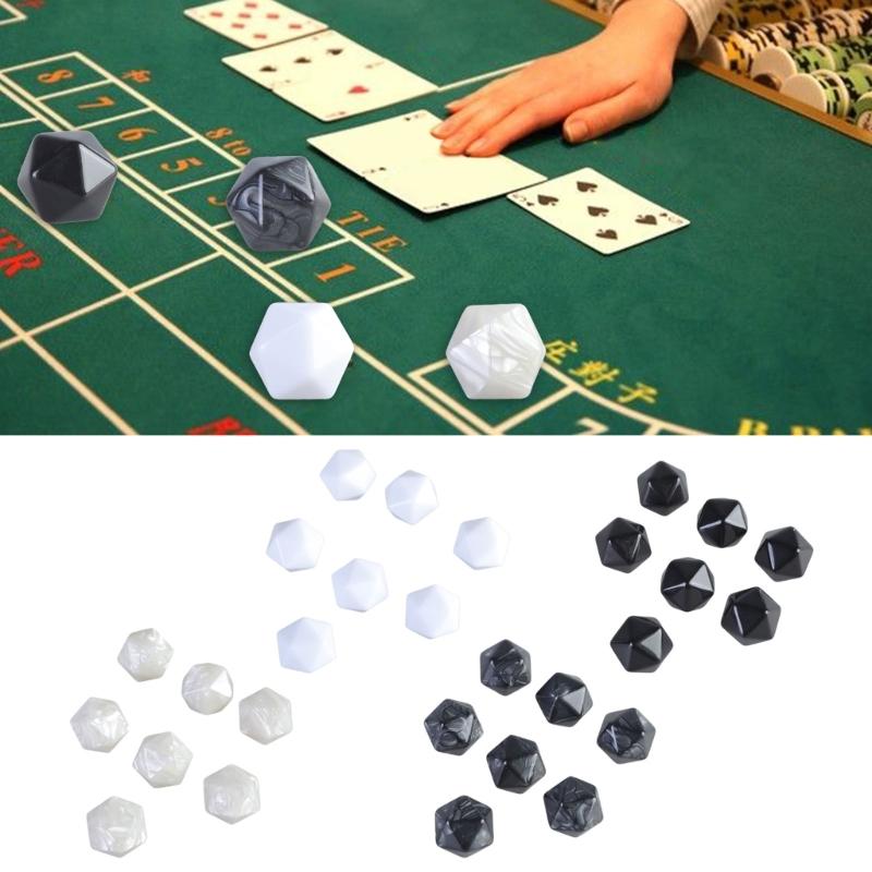 7 Pezzi Dadi Vuoti Bianchi 20mm Dadi Acrilici con Superfici Lisce Dadi a 20 Facce per Giochi da Tavolo e Insegnamento Facili da Usare