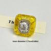 New Colorful Rhinestones Ring Geometric Three-dimensional Finger Ring Elegant Jewelry Square Ring Women