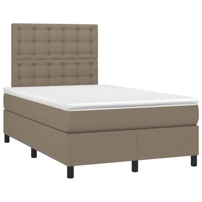 3142085 vidaXL Divan Bed with Mattress Taupe 120x200 Cm Fabric