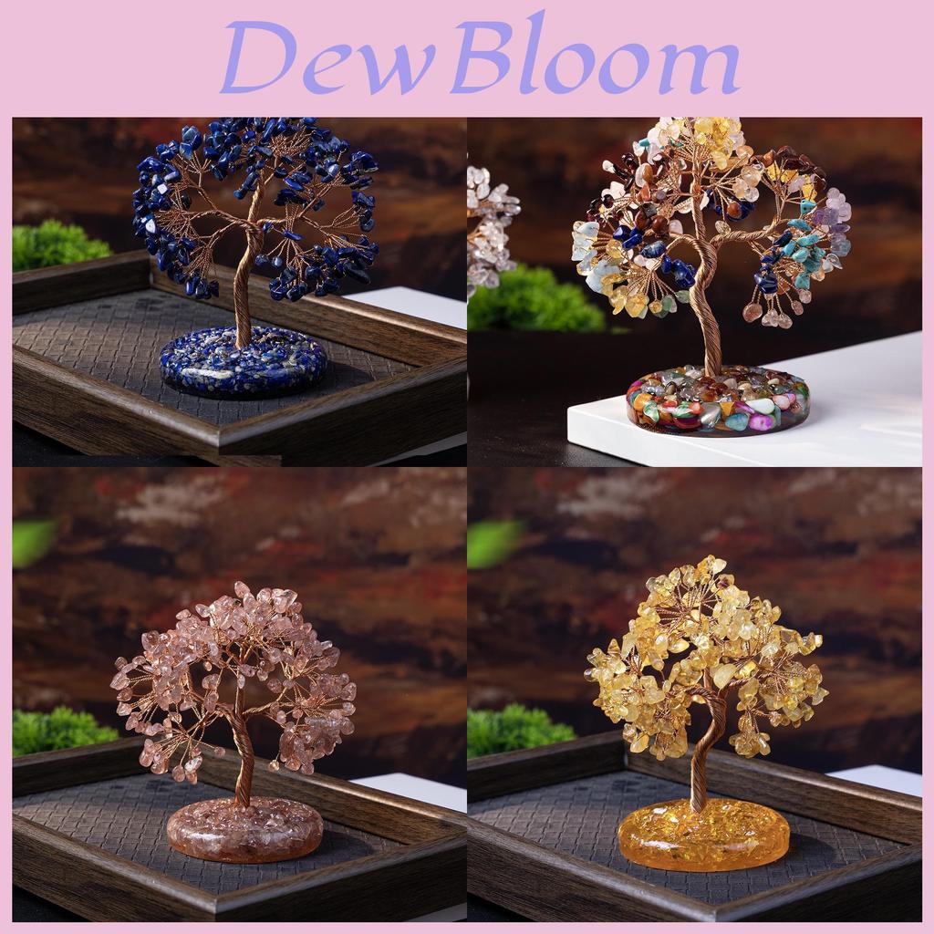 Natural Crystal Wealth Tree Home Decor With Rainbow Colors For Living Room Display