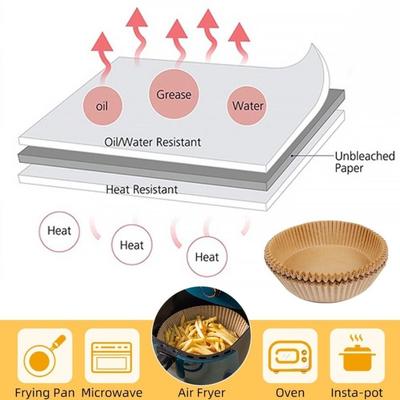 20/50/100Pcs New Disposable Air Fryer Paper Non-Stick Oil Proof Baking Paper Waterproof Frying Paper for Steamer Muffin Cupcake