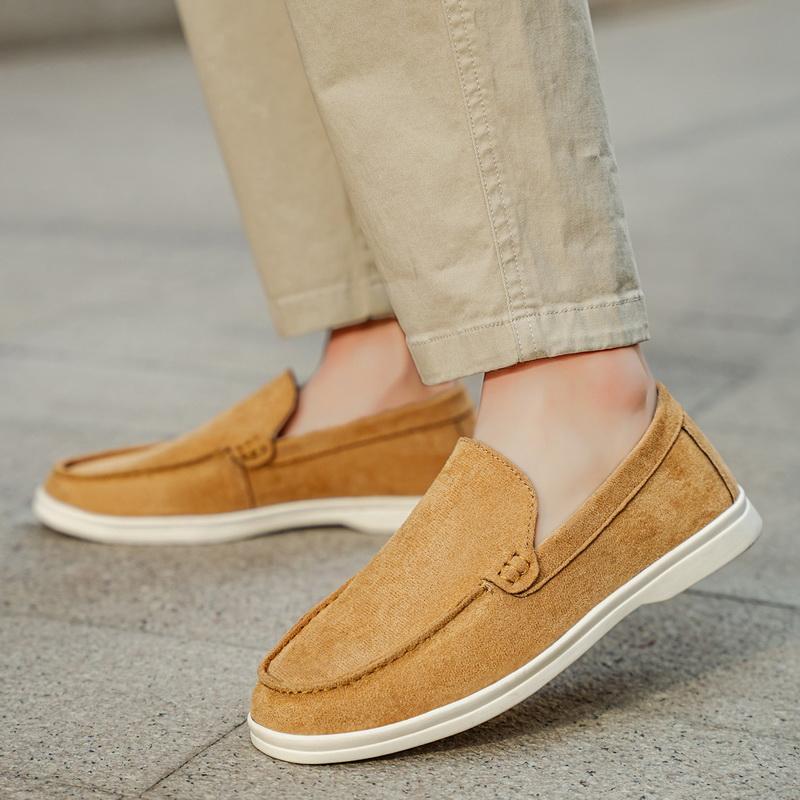 Men's Faux Suede Loafers Spring Autumn Office Outdoor Driving Casual Single Shoes Comfy Slip-on Walking Shoes Large Size 39-47