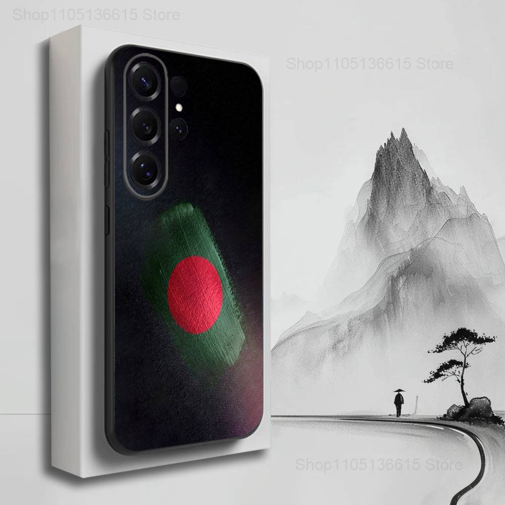 Flag Bangladesh Art Case For Samsung S22,S25,S24,S23,Ultra,FE,S20,S10,Plus,S21,S9,Lite,Soft Silicone Black