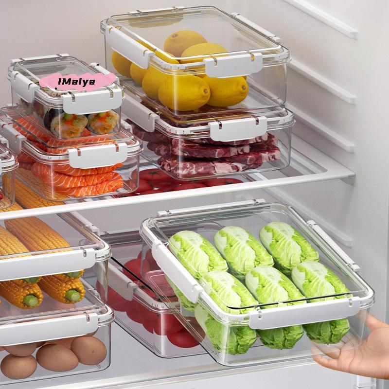 Fruit Storage Containers Fresh Food Containers Fridge Clear Fruit Organizer Refrigerator Multifunctional Meal Prep Lunch Box
