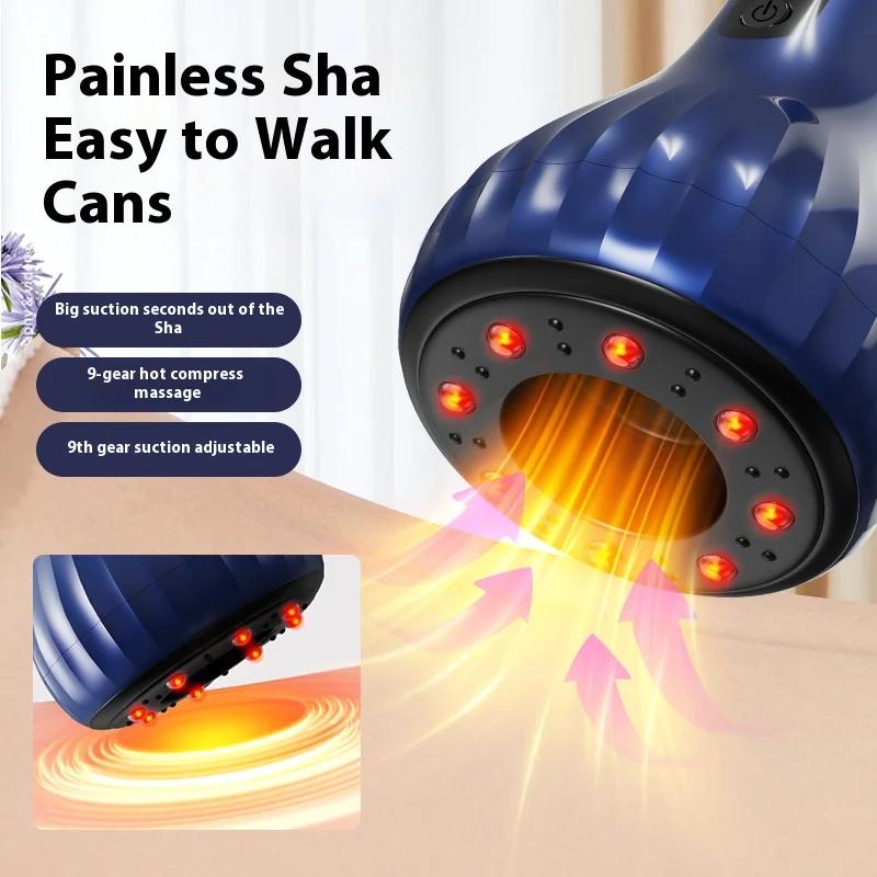 Smart Cupping Massage Machine 9Levels Vacuum Suction Cup USB Rechargeable for Hot Compress Arm and Leg Massage Handheld Scraping