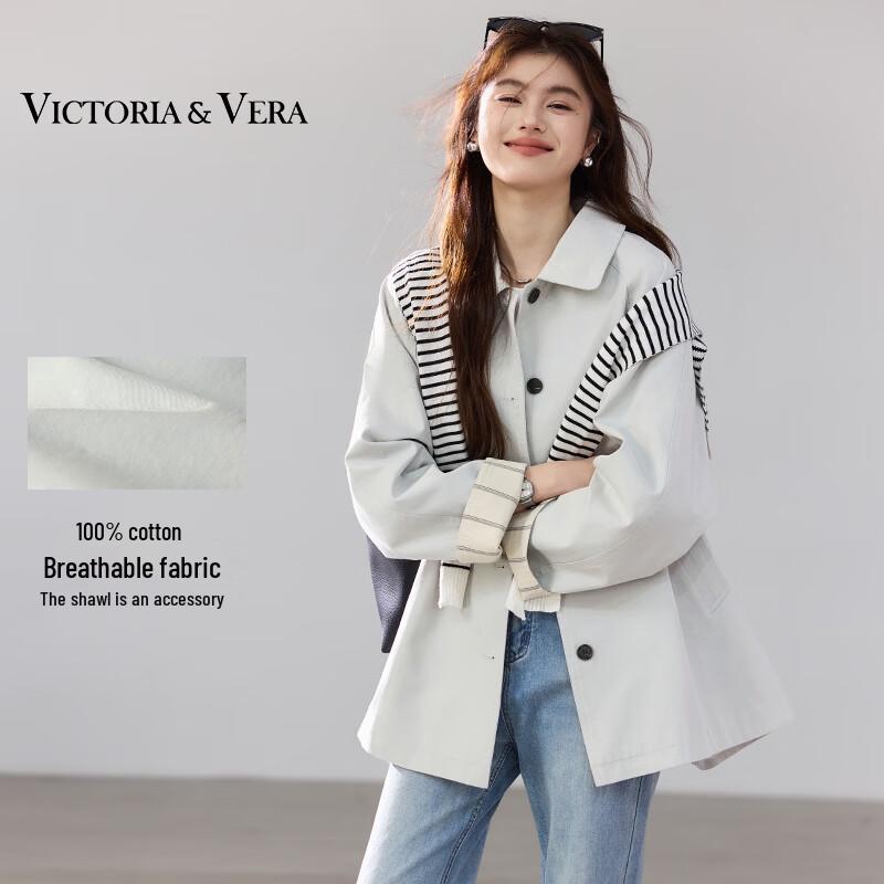 Стильный женский тренч средней длины VICTORIA&VERA с рукавами color-block L