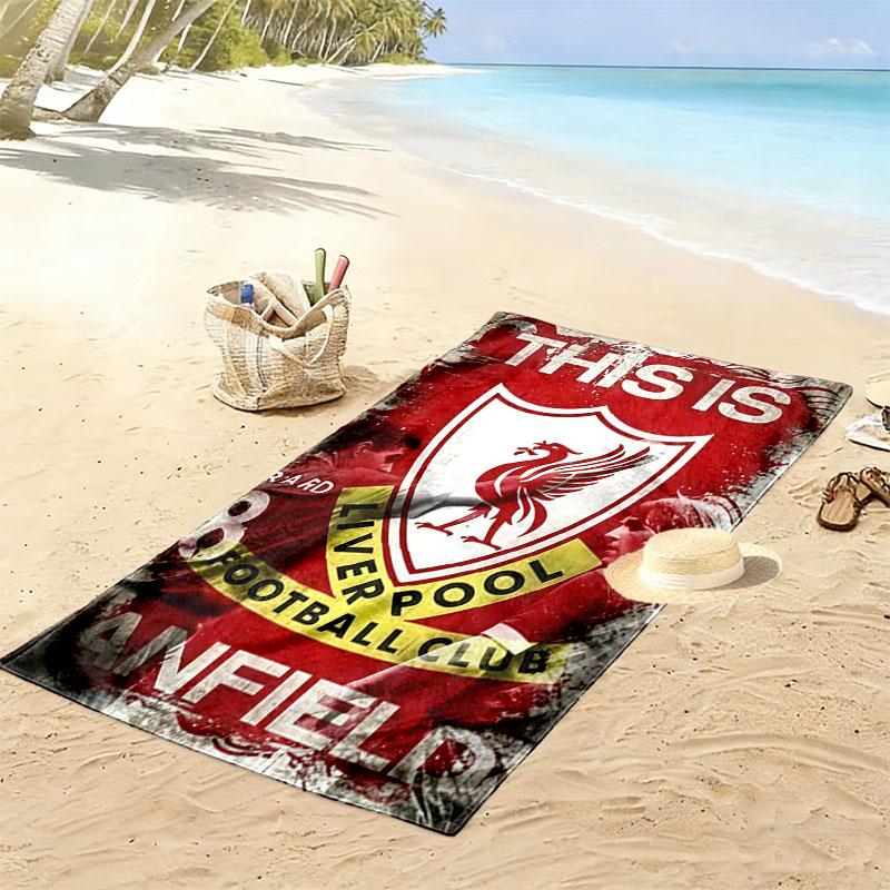 L.F.C. Telo Mare Stampato con Logo, Telo Grande Morbido Asciugatura Rapida per Spiaggia Campeggio Nuoto