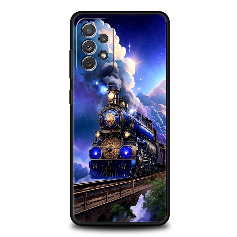 Cartoon Train Phone Case for Samsung Galaxy A15 A14 A25 A54 A34 A51 A71 A72 A73 A32 A52 A52S A11 A21S A31 A41 5G Soft Shell Bags