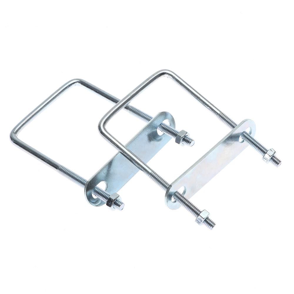 2Sets Iron Pipe U-clamp Right Angle U-bolt Squa Bolt New Square Clamp