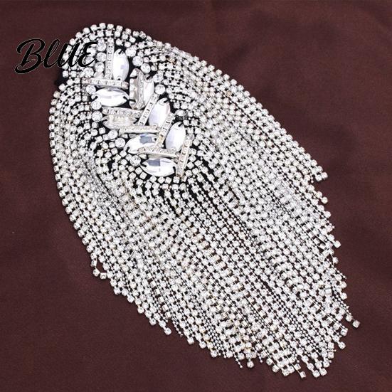 Fringe Shoulder Brooch 1/2Pcs Rhinestone Tassel Epaulet Men Women Uniforms