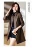 Women's High-End Slimming Lambskin Leather Jacket - Mid-Length Coat for Spring and Autumn