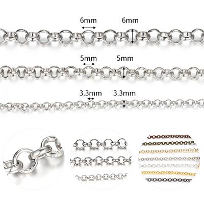 2 Meter O-Form Halskettenketten Kupferarmband Kabelglied Großhandelskette Kreuzkettenarmband Halskette DIY Schmuckherstellung DIY