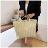 Efficient Striped Tote Bag Large Capacity Shoulder Handbag for Travel Needs